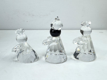 Vintage Swarovski three wise men nativity crystal figurines set 166165 rare S325