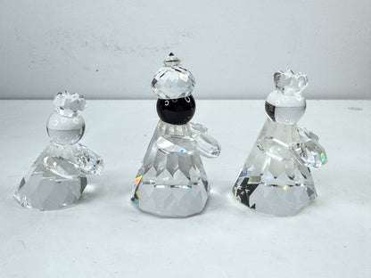Vintage Swarovski three wise men nativity crystal figurines set 166165 rare S325