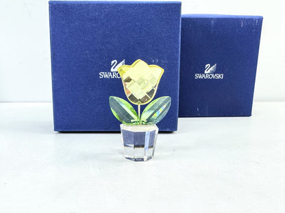 Vintage Swarovski Yellow Tulip Crystal Flower by Keiko Arai Original Box S327