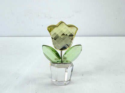 Vintage Swarovski Yellow Tulip Crystal Flower by Keiko Arai Original Box S327