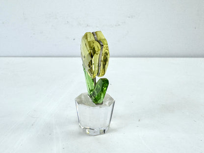Vintage Swarovski Yellow Tulip Crystal Flower by Keiko Arai Original Box S327
