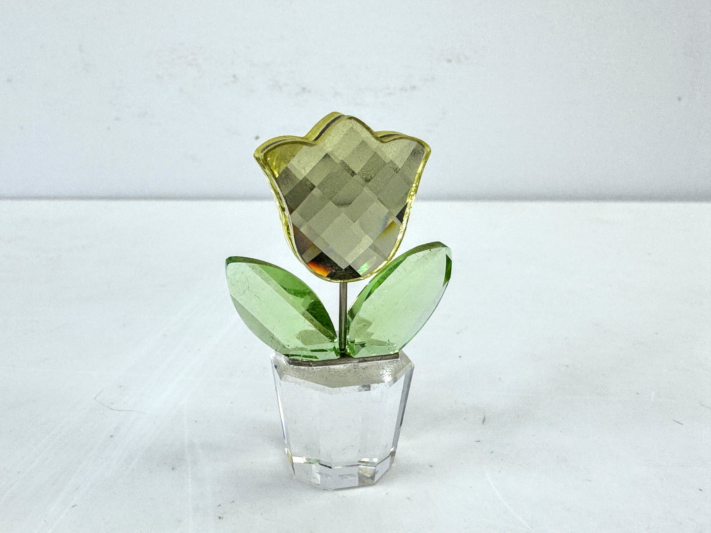 Vintage Swarovski Yellow Tulip Crystal Flower by Keiko Arai Original Box S327