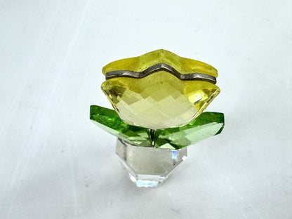 Vintage Swarovski Yellow Tulip Crystal Flower by Keiko Arai Original Box S327