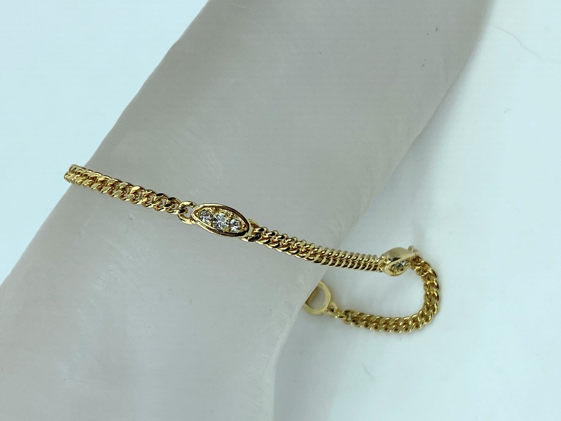 Christian Dior Chain Bracelet metal Gold Authentic GS469