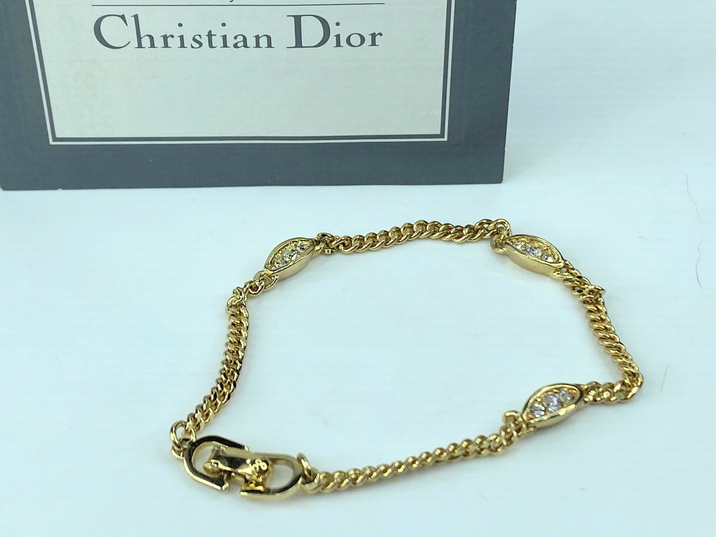 Christian Dior Chain Bracelet metal Gold Authentic GS469