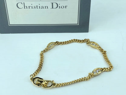 Christian Dior Chain Bracelet metal Gold Authentic GS469