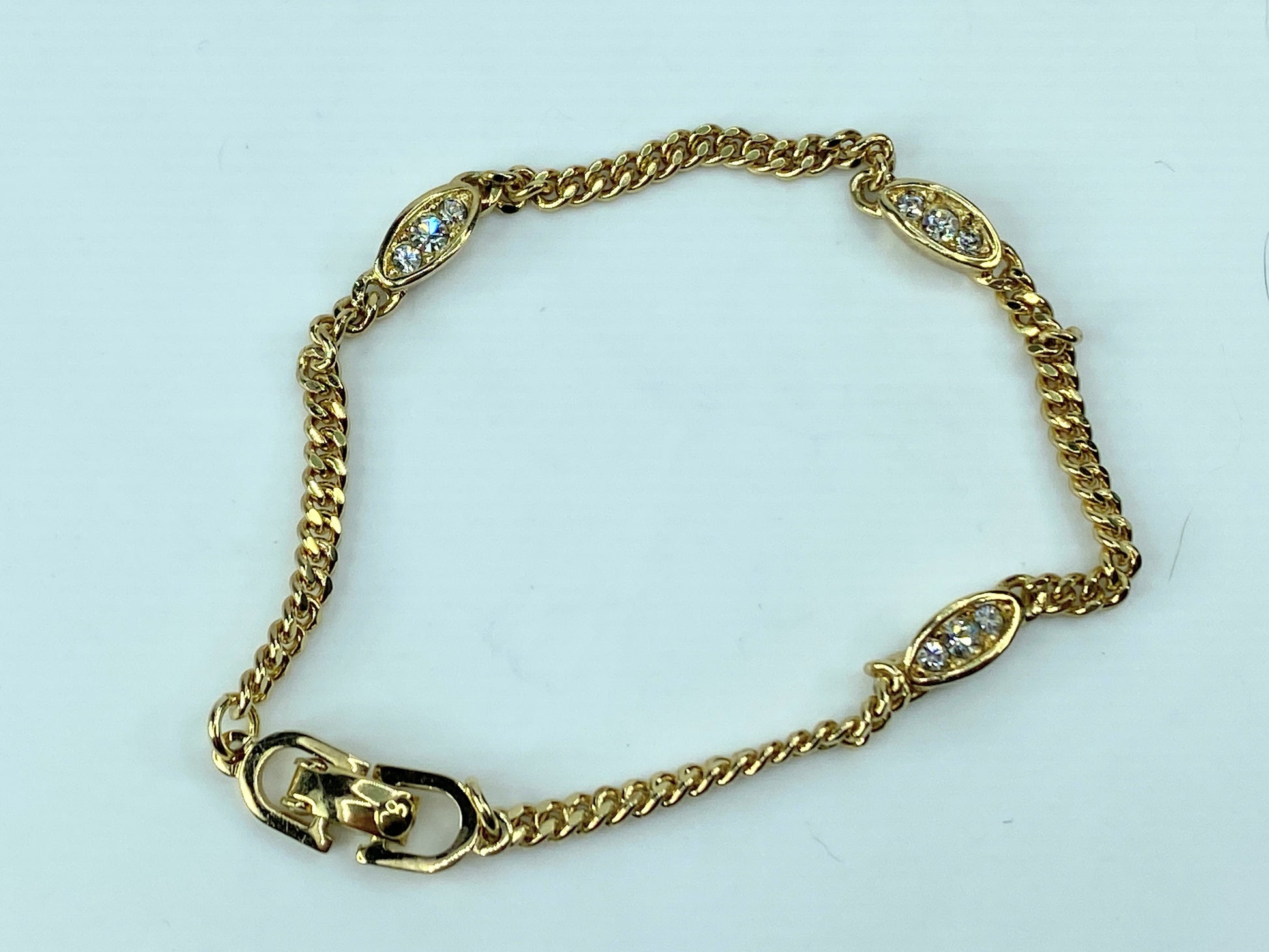 Christian Dior Chain Bracelet metal Gold Authentic GS469
