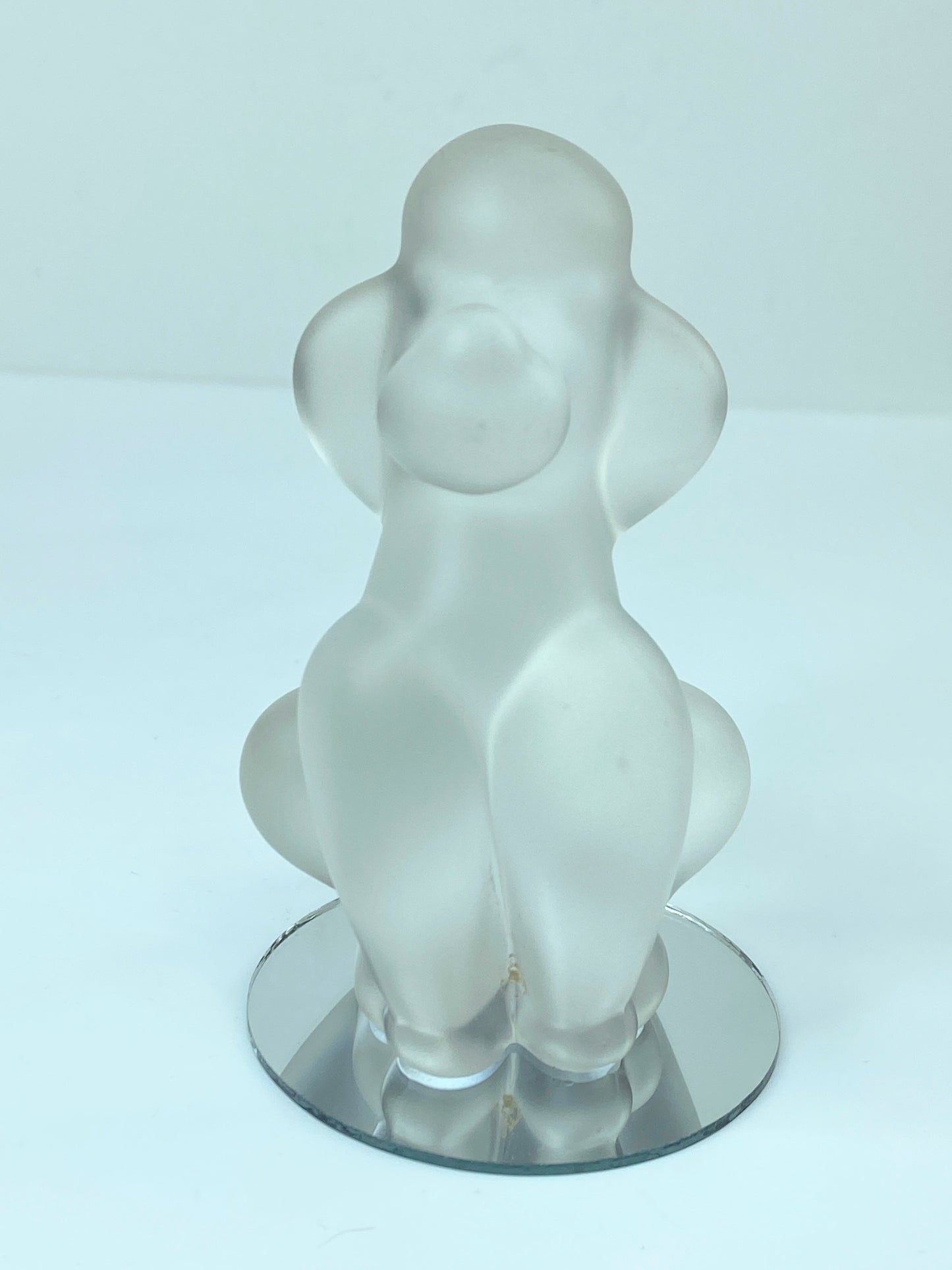 Cristal de Sevres France Poodle Frosted Glass Figurine Paperweight A236