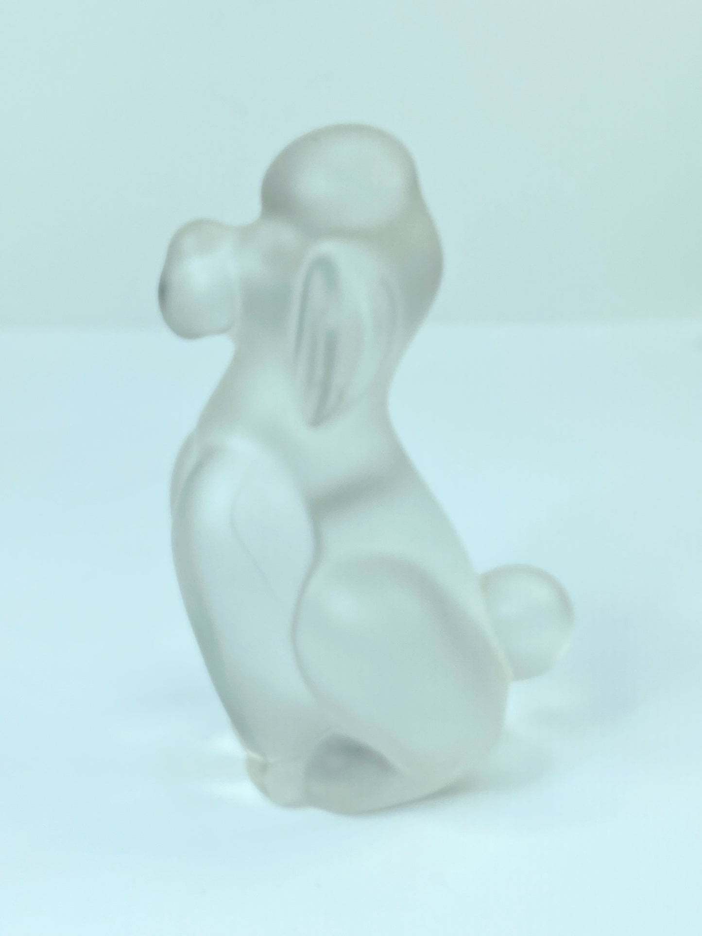 Cristal de Sevres France Poodle Frosted Glass Figurine Paperweight A236