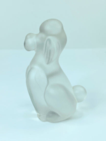 Cristal de Sevres France Poodle Frosted Glass Figurine Paperweight A236