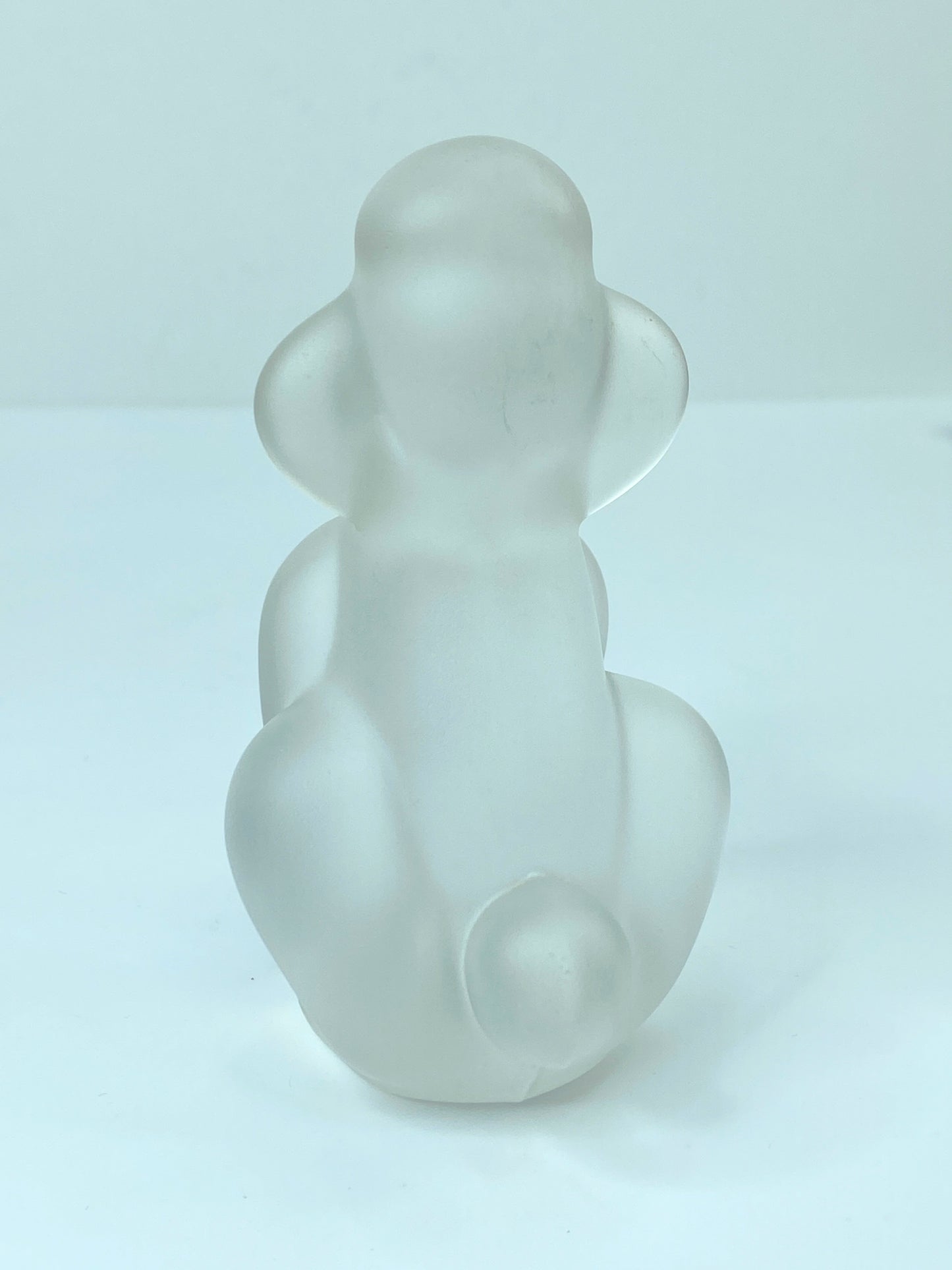 Cristal de Sevres France Poodle Frosted Glass Figurine Paperweight A236