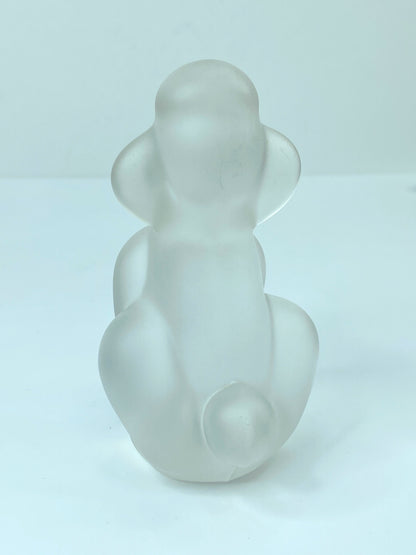 Cristal de Sevres France Poodle Frosted Glass Figurine Paperweight A236