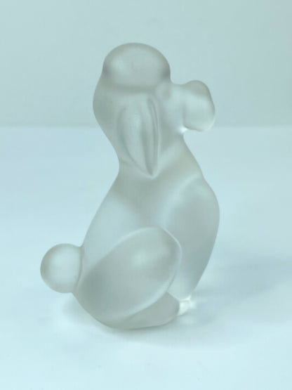 Cristal de Sevres France Poodle Frosted Glass Figurine Paperweight A236