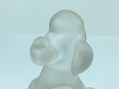 Cristal de Sevres France Poodle Frosted Glass Figurine Paperweight A236