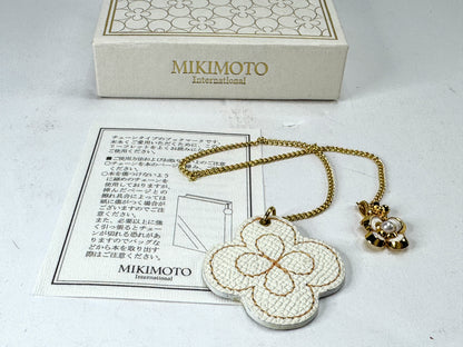 Vintage Mikimoto International Pearl Flower Bookmark Gold Tone Boxed GS851