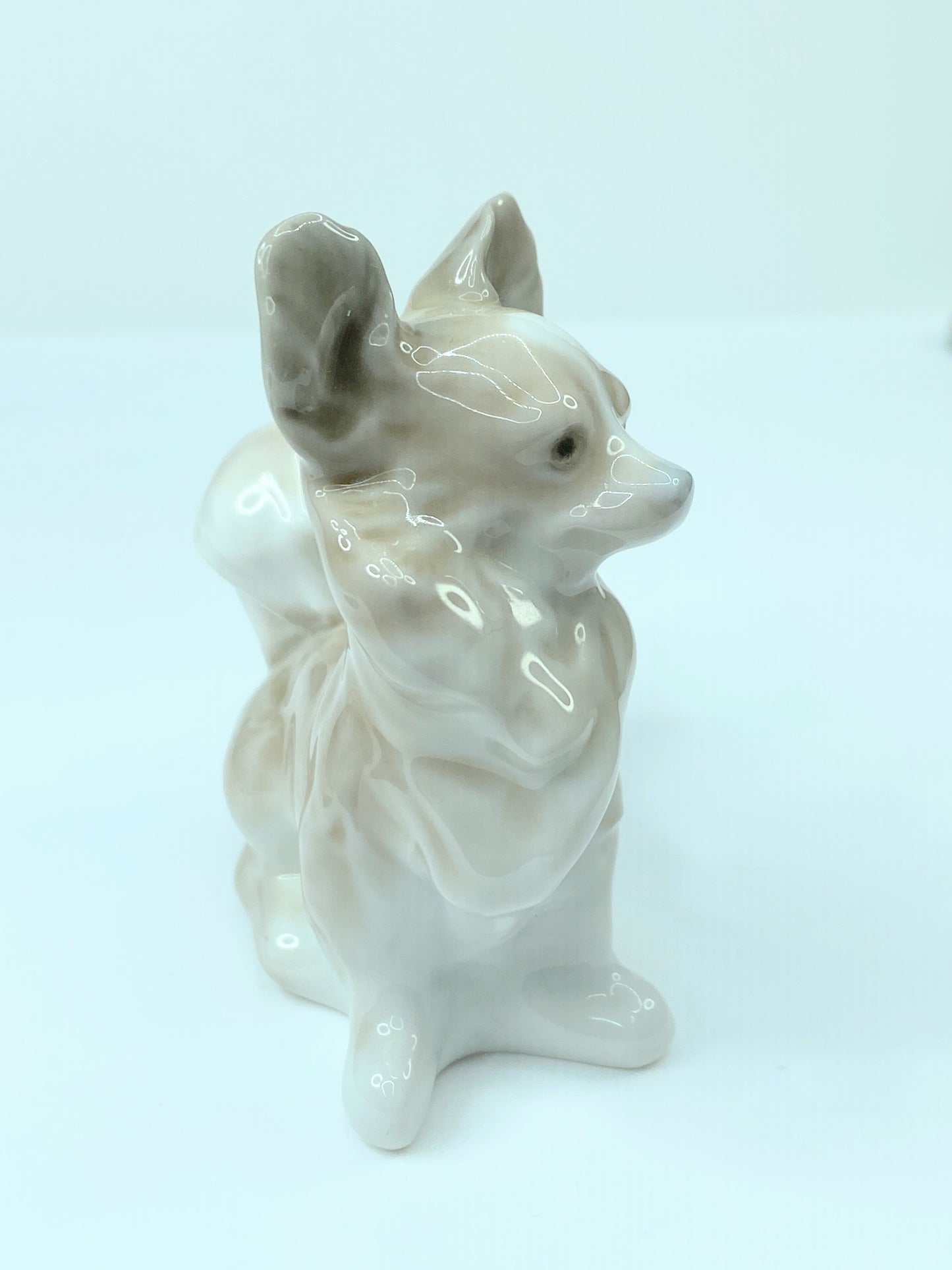 Lladro 4749 Gray small Papillon Dog porcelain figurine 3" A235