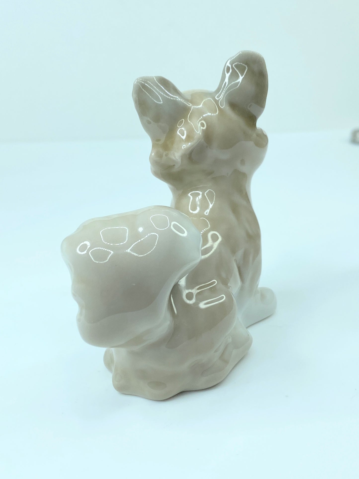 Lladro 4749 Gray small Papillon Dog porcelain figurine 3" A235