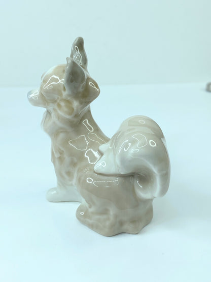 Lladro 4749 Gray small Papillon Dog porcelain figurine 3" A235