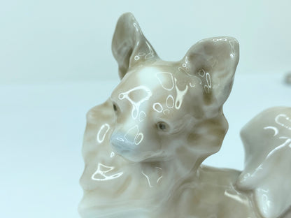 Lladro 4749 Gray small Papillon Dog porcelain figurine 3" A235