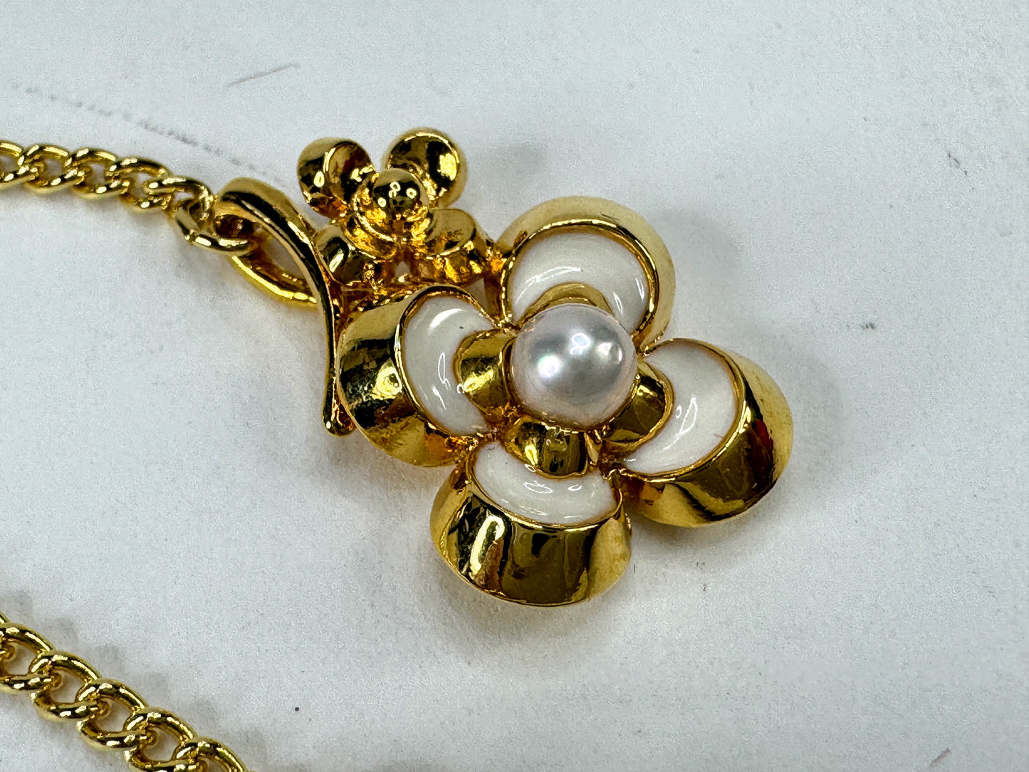 Vintage Mikimoto International Pearl Flower Bookmark Gold Tone Boxed GS851