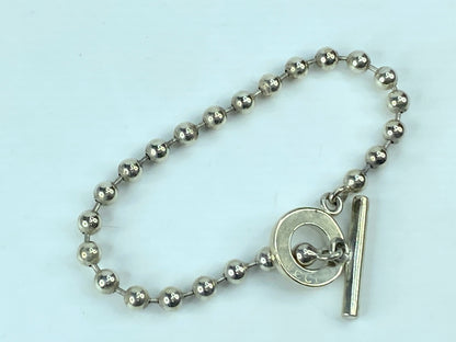 Gucci Sterling Silver Bead Boule Toggle Bracelet 7.5" 15.7 grams JR644