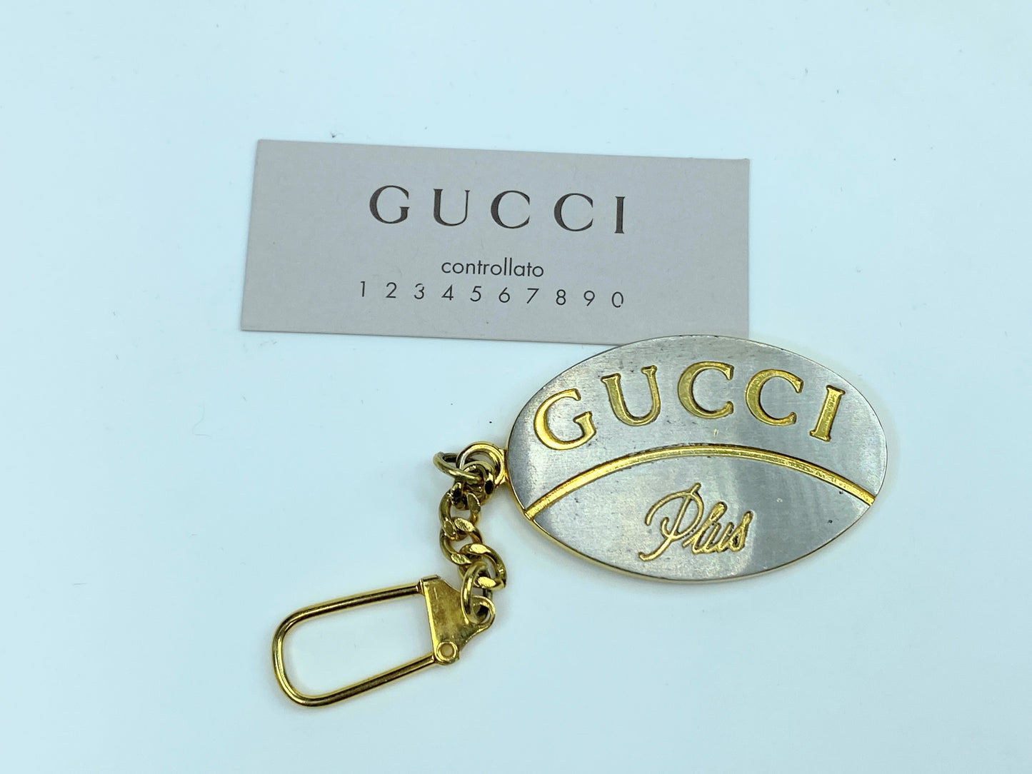 Gucci Vintage Rare Silver Gold Key Ring Mens Accessory GS194