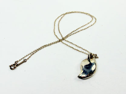 Tiffany & Co Elsa Peretti Leaf Necklace Sterling Silver 925 15.5in JR1203