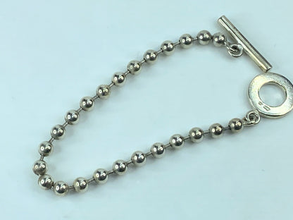 Gucci Sterling Silver Bead Boule Toggle Bracelet 7.5" 15.7 grams JR644