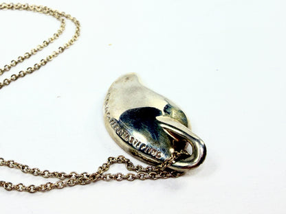 Tiffany & Co Elsa Peretti Leaf Necklace Sterling Silver 925 15.5in JR1203