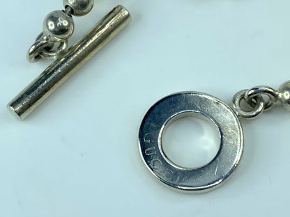 Gucci Sterling Silver Bead Boule Toggle Bracelet 7.5" 15.7 grams JR644