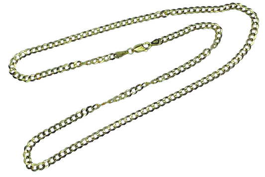 14K yellow gold 4.0mm Flat Curb link necklace 20"
