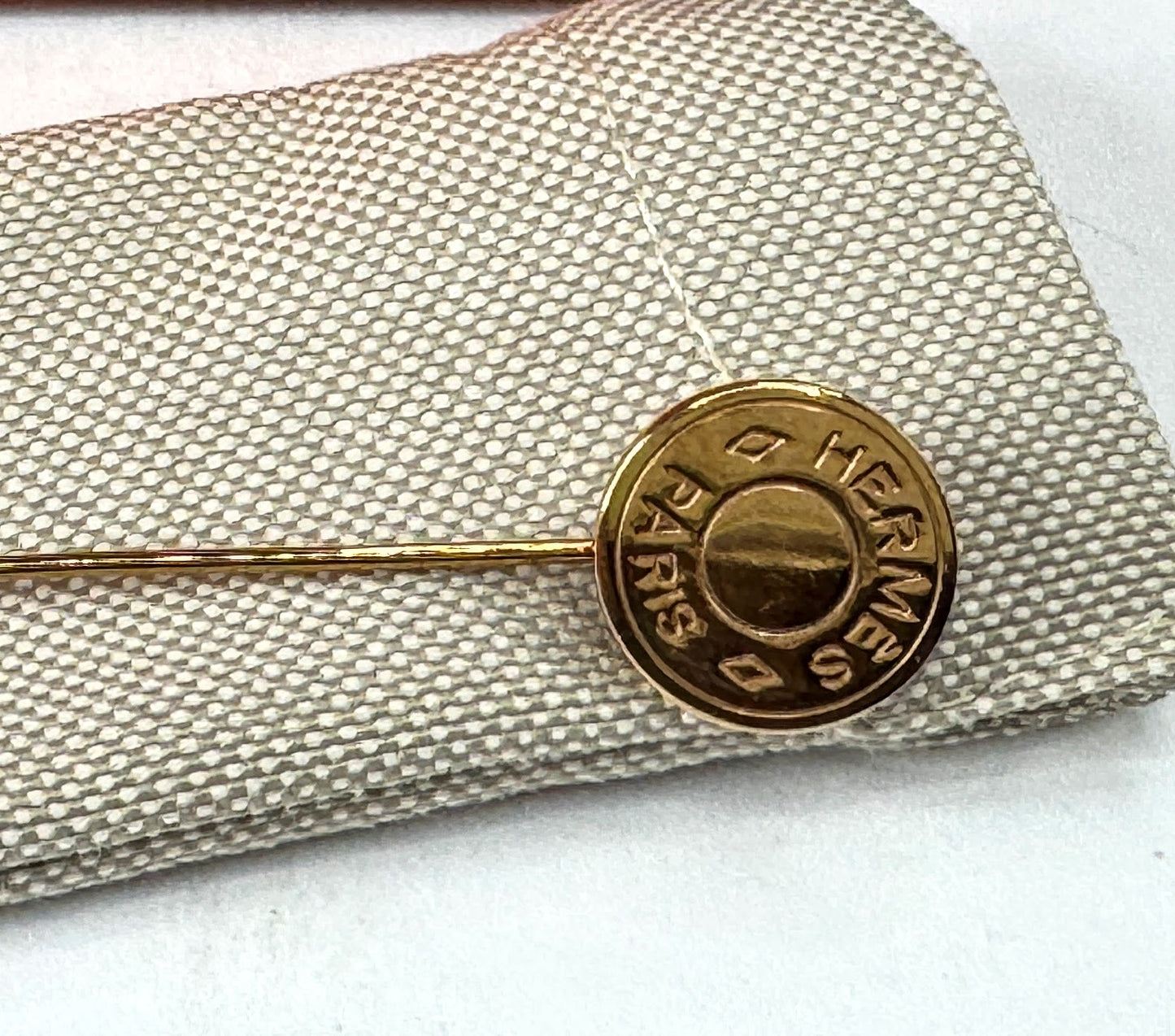 Vintage Hermès Paris Sellier Gold-Tone Stick Pin Bijouterie Fantaisie GS865