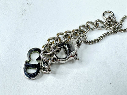 Vintage Christian Dior Cadena Padlock CD Logo Silver Tone Necklace GS855