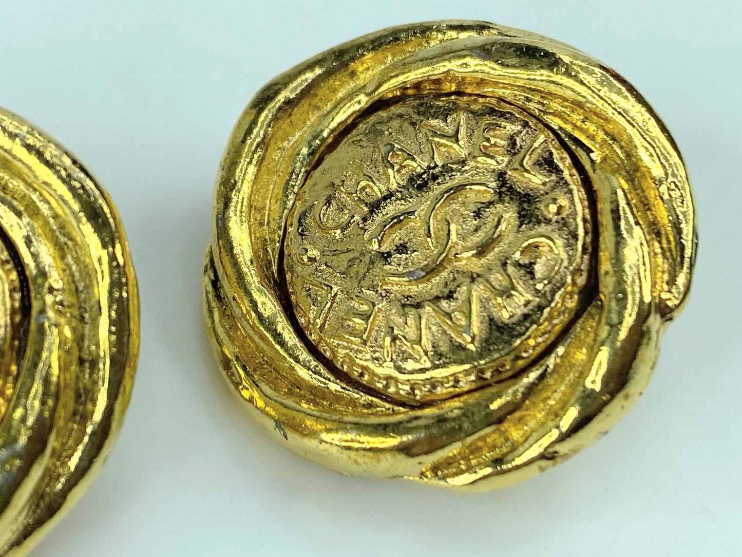 Chanel Vintage CC Coco Mark Round Clip-Back Earrings GS474