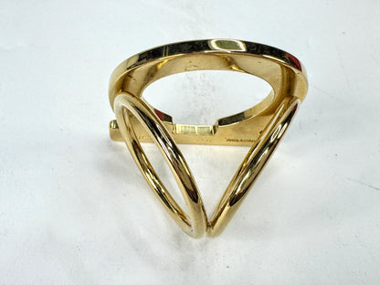 Vintage Salvatore Ferragamo Gold Tone Gancini Scarf Ring Made in Italy GS857