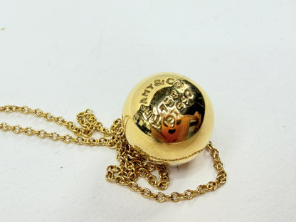 Tiffany & Co 18K Gold Diamond Ball Pendant Necklace Elsa Peretti Signed JR1208