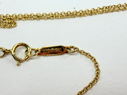 Tiffany & Co 18K Gold Diamond Ball Pendant Necklace Elsa Peretti Signed JR1208