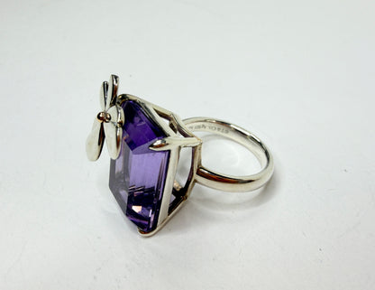 Tiffany & Co. Return To Tiffany® Love Bugs Amethyst Butterfly Ring s6 JR1209