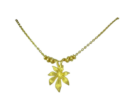 HIgh karat scrollwork sliding Flower pendant necklace