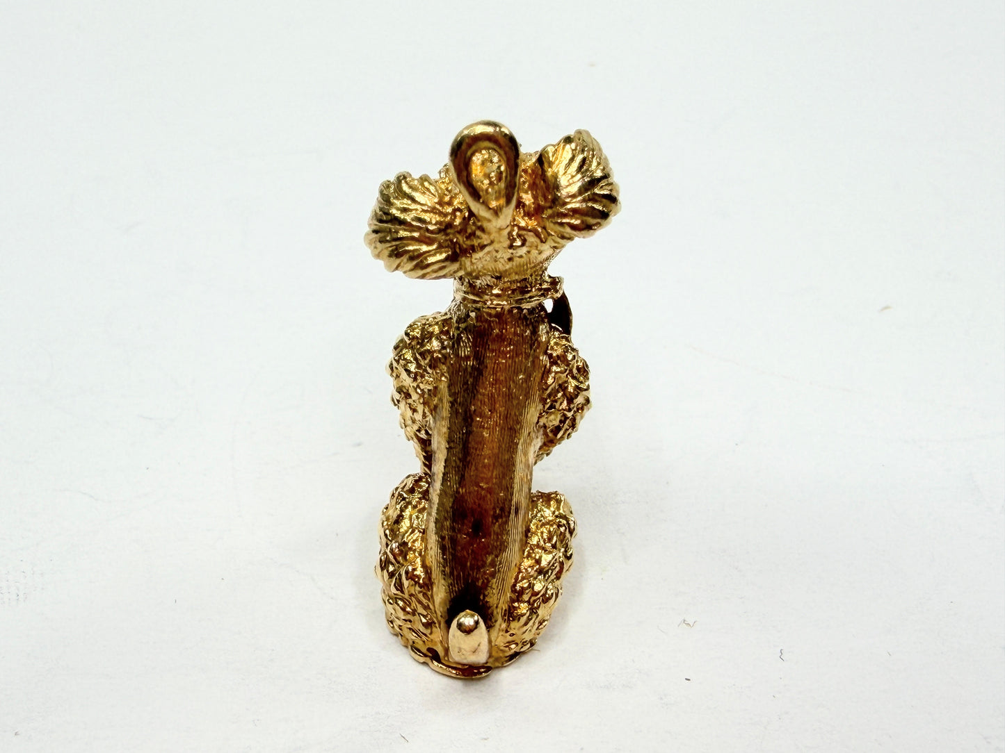 Vintage 14K Gold Poodle Dog Charm Pendant Solid Figural 16.8g