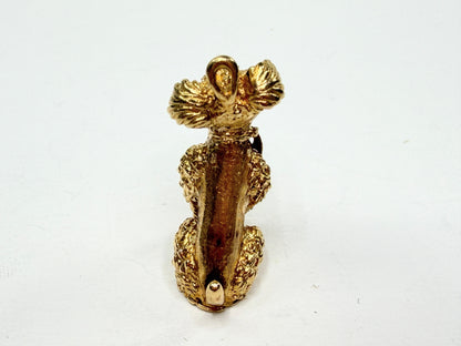 Vintage 14K Gold Poodle Dog Charm Pendant Solid Figural 16.8g