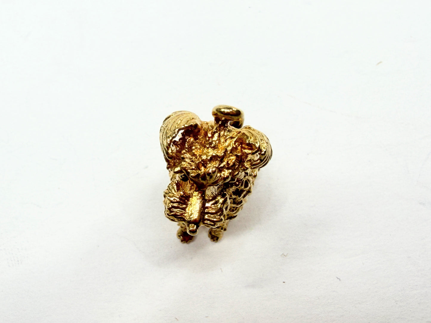 Vintage 14K Gold Poodle Dog Charm Pendant Solid Figural 16.8g