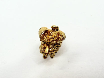 Vintage 14K Gold Poodle Dog Charm Pendant Solid Figural 16.8g
