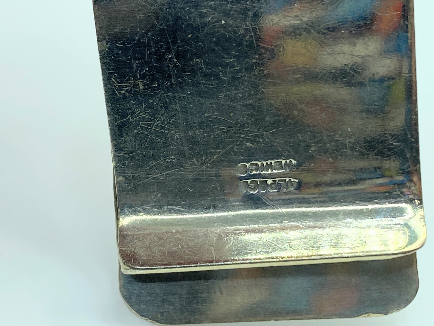 Alpaca Mexico Silver Abalone Shell MOP Carriage Money Clip 2.5" SS73