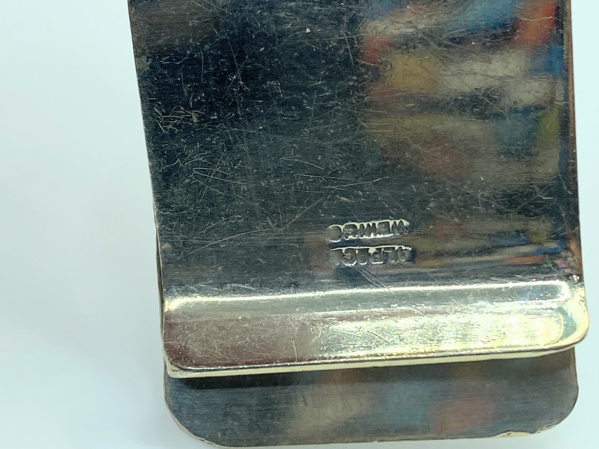 Alpaca Mexico Silver Abalone Shell MOP Carriage Money Clip 2.5" SS73