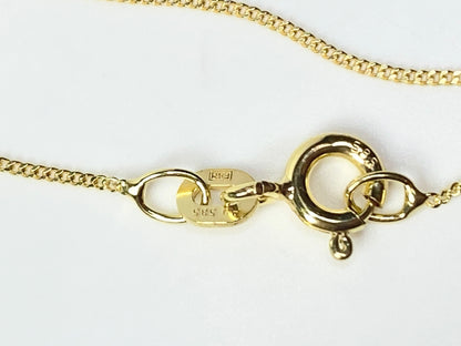 Vintage Blue Kitten cat Cameo Pendant Necklace 14K Gold 3.5g 16" JR1122