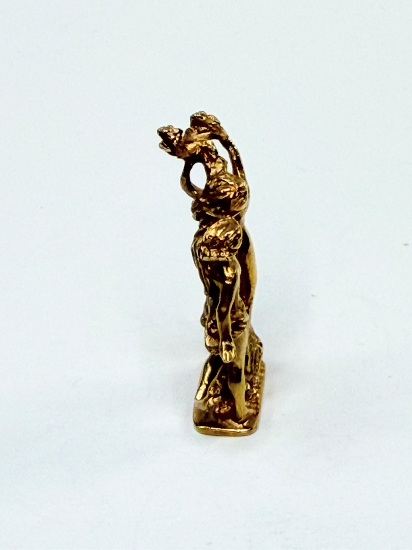 14K Gold Apollo & Daphne Figural Sculpture Pendant Charm 1.5" 15g Rare JR1212