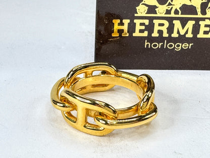 Vintage Hermès Gold Tone Chaîne d’Ancre Scarf Ring Chain Link Design GS860