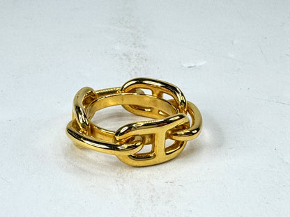 Vintage Hermès Gold Tone Chaîne d’Ancre Scarf Ring Chain Link Design GS860