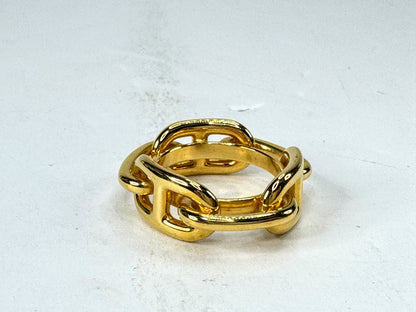 Vintage Hermès Gold Tone Chaîne d’Ancre Scarf Ring Chain Link Design GS860